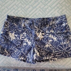 UNIONBAY Navy and White Patterned Jean Shorts